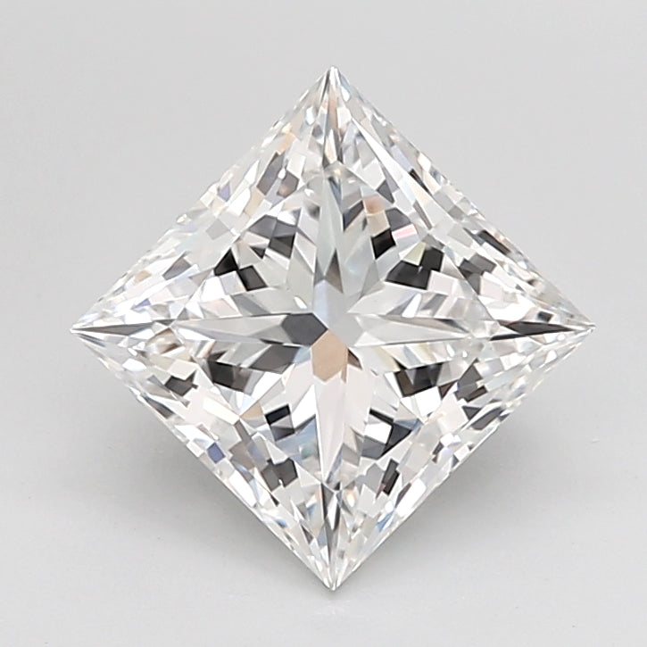 3.04 Carat Princess Shaped, Ideal Cut, D Color, VVS2 Clarity, IGI Certified Lab Grown Diamond