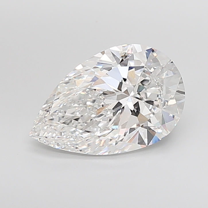 6.08 Carat Pear Shaped, Ideal Cut, E Color, VVS2 Clarity, IGI Certified Lab Grown Diamond