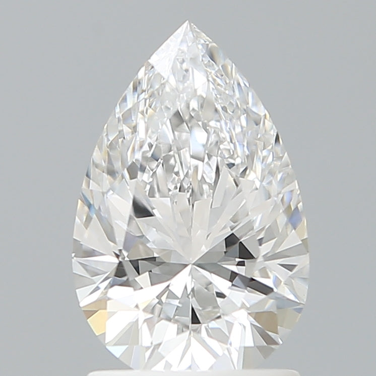 1.58 Carat Pear Shaped, Ideal Cut, D Color, VVS2 Clarity, IGI Certified Lab Grown Diamond