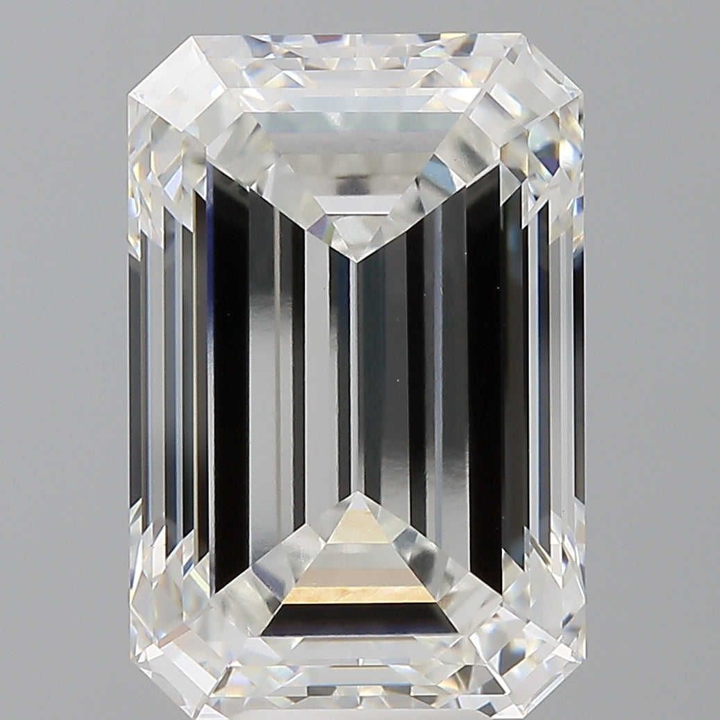 10.05 Carat Emerald Shaped, Ideal Cut, F Color, VVS2 Clarity, IGI Certified Lab Grown Diamond