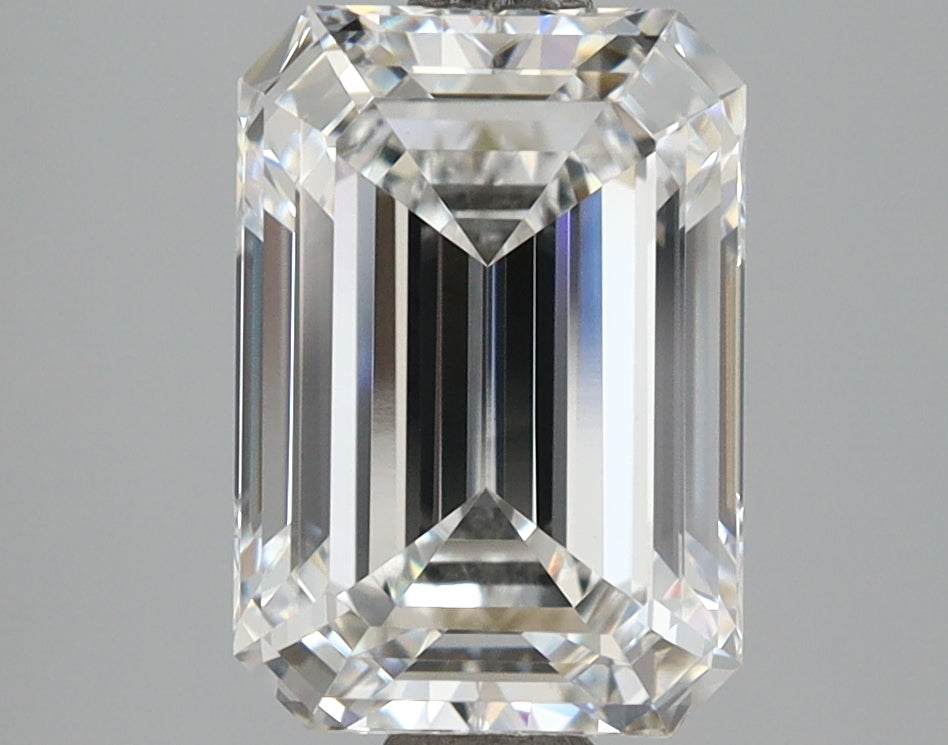 3.04 Carat Emerald Shaped, Ideal Cut, D Color, VVS2 Clarity, IGI Certified Lab Grown Diamond