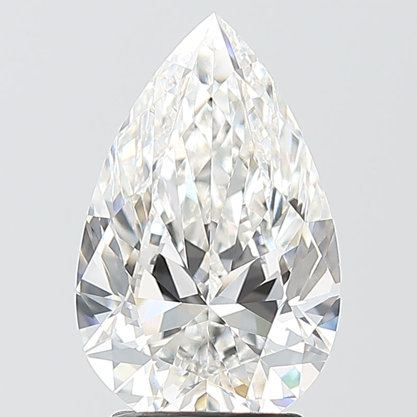 3.02 Carat Pear Shaped, Ideal Cut, F Color, VVS2 Clarity, IGI Certified Lab Grown Diamond