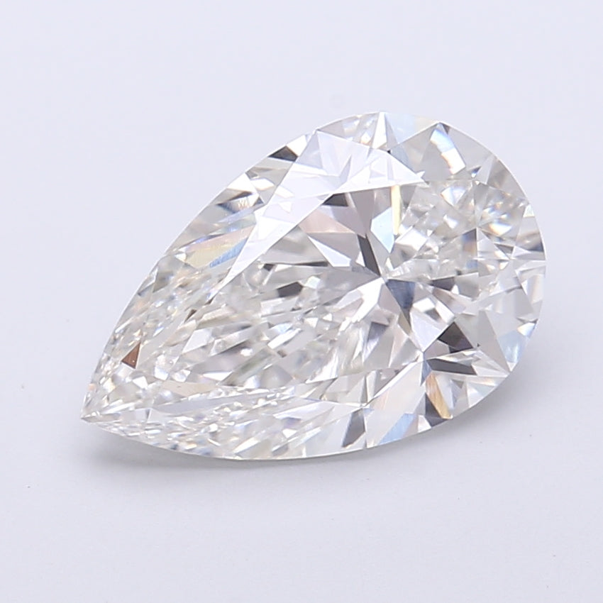 3.09 Carat Pear Shaped, Very Good Cut, F Color, VVS2 Clarity, IGI Certified Lab Grown Diamond