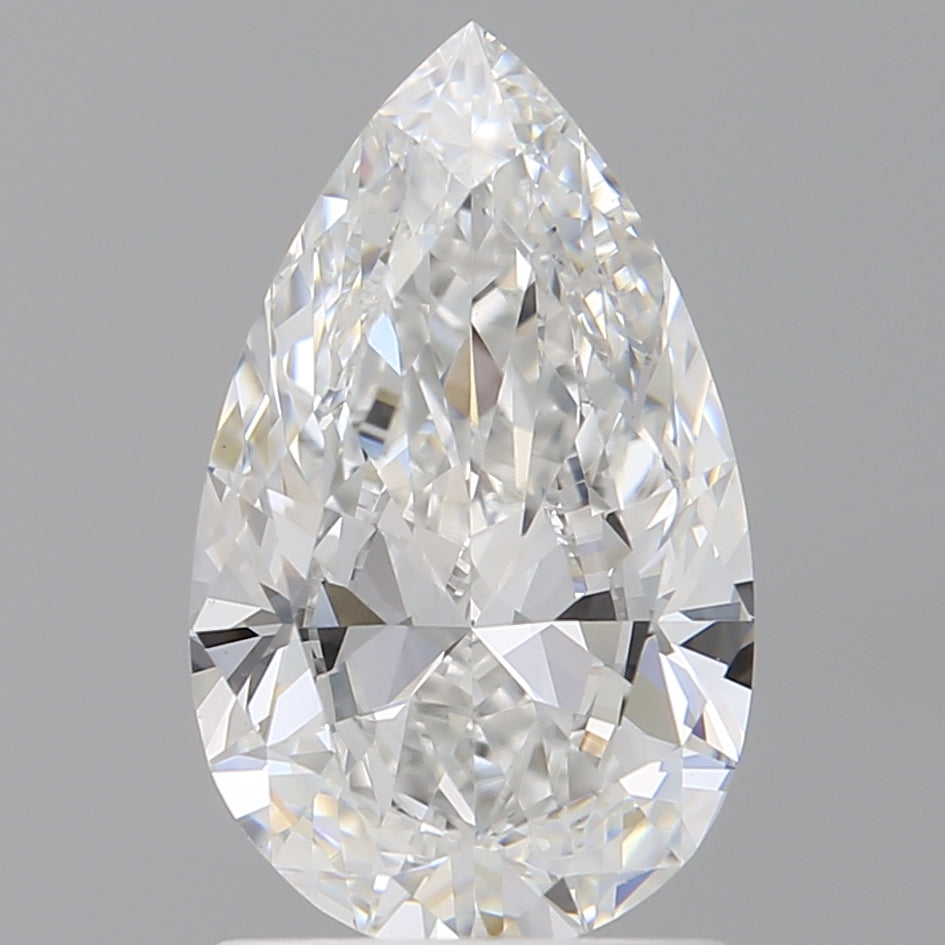 1.60 Carat Pear Shaped, Excellent Cut, E Color, VVS2 Clarity, IGI Certified Lab Grown Diamond