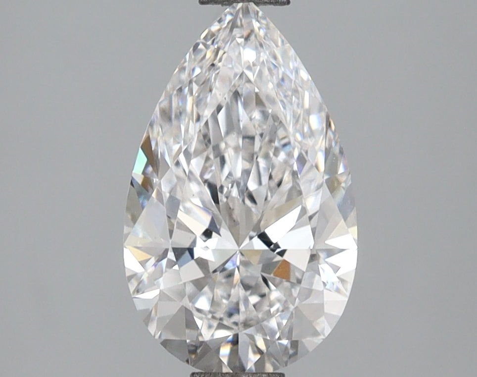1.63 Carat Pear Shaped, Ideal Cut, D Color, VS1 Clarity, IGI Certified Lab Grown Diamond