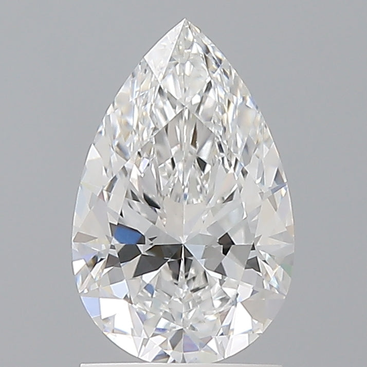 1.56 Carat Pear Shaped, Ideal Cut, E Color, VVS2 Clarity, IGI Certified Lab Grown Diamond