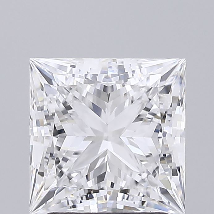 2.04 Carat Princess Shaped, Ideal Cut, D Color, VVS2 Clarity, IGI Certified Lab Grown Diamond