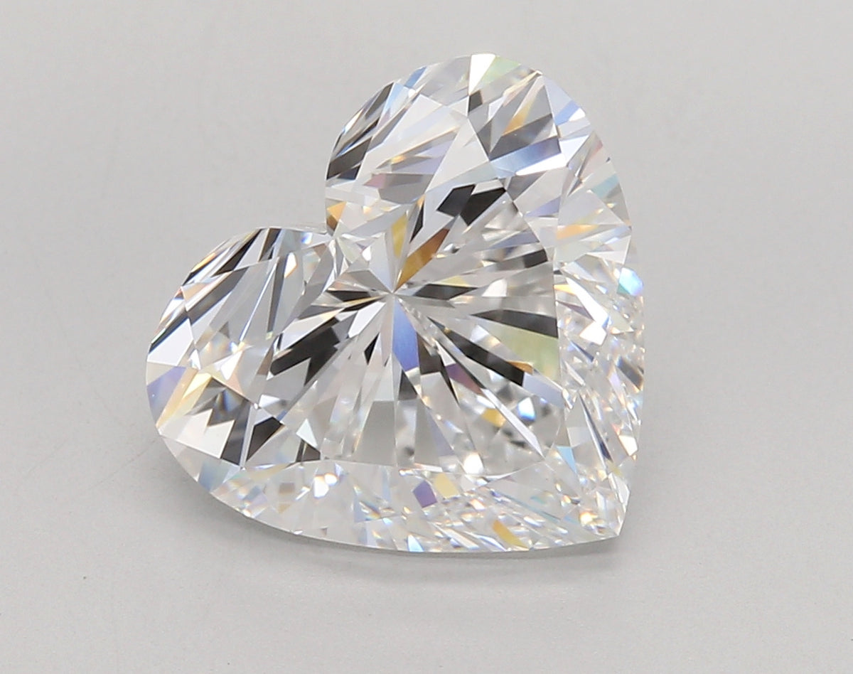 5.51 Carat Heart Shaped, Ideal Cut, D Color, VVS2 Clarity, IGI Certified Lab Grown Diamond