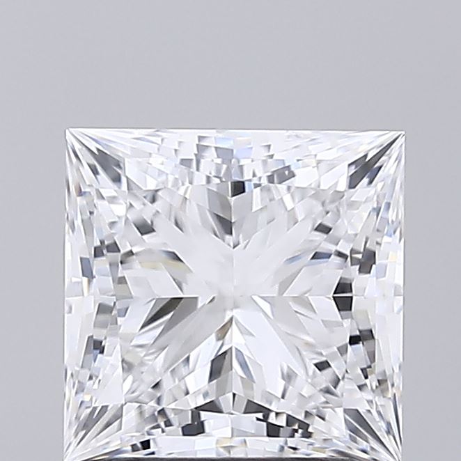 2.04 Carat Princess Shaped, Ideal Cut, D Color, VVS2 Clarity, IGI Certified Lab Grown Diamond