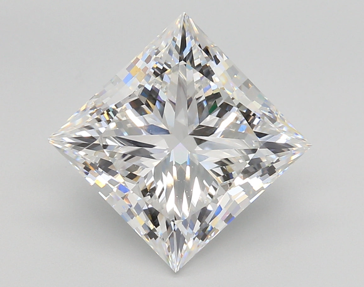 5.06 Carat Princess Shaped, Ideal Cut, E Color, VS1 Clarity, IGI Certified Lab Grown Diamond