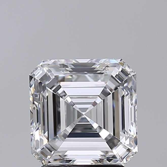 2.50 Carat Asscher Shaped, Very Good Cut, E Color, VVS2 Clarity, IGI Certified Lab Grown Diamond