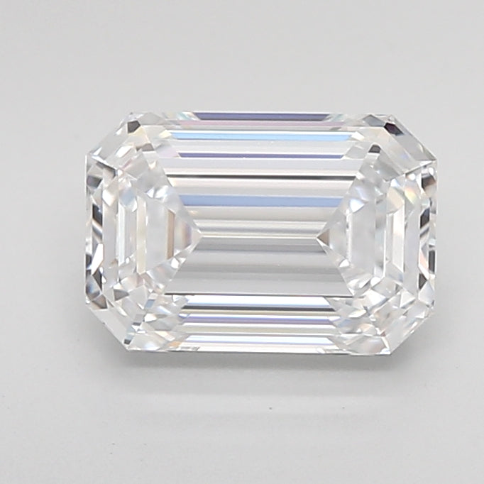 1.81 Carat Emerald Shaped, Ideal Cut, D Color, VVS2 Clarity, IGI Certified Lab Grown Diamond