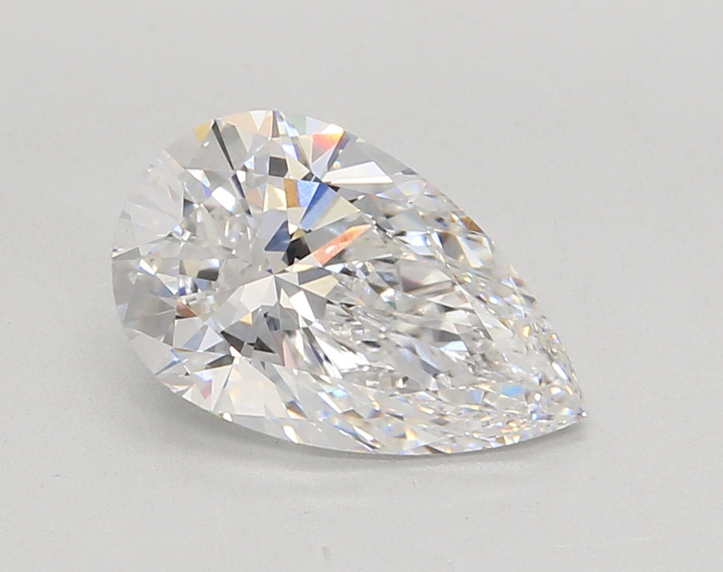 2.71 Carat Pear Shaped, Ideal Cut, D Color, VVS2 Clarity, IGI Certified Lab Grown Diamond