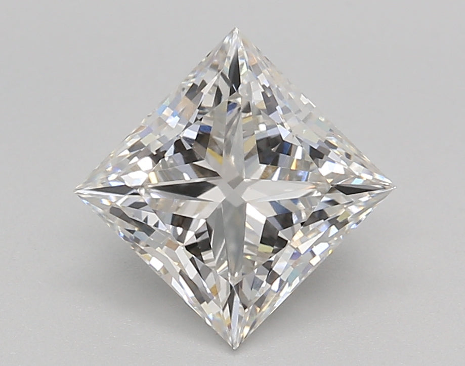 2.02 Carat Princess Shaped, Ideal Cut, F Color, VVS2 Clarity, IGI Certified Lab Grown Diamond