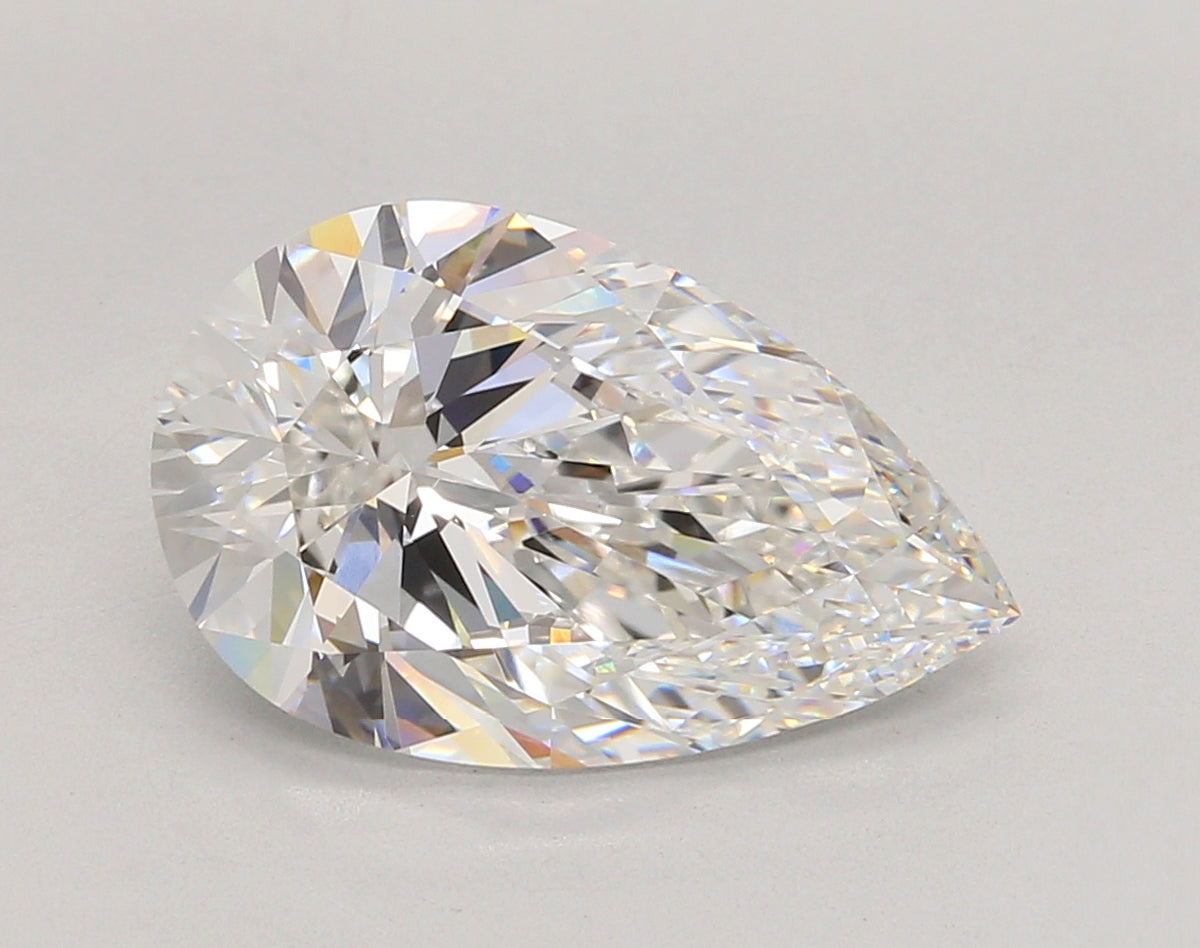 5.01 Carat Pear Shaped, Ideal Cut, E Color, VVS1 Clarity, IGI Certified Lab Grown Diamond