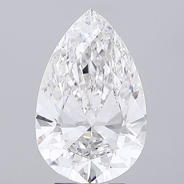 4.09 Carat Pear Shaped, Ideal Cut, E Color, VVS2 Clarity, IGI Certified Lab Grown Diamond