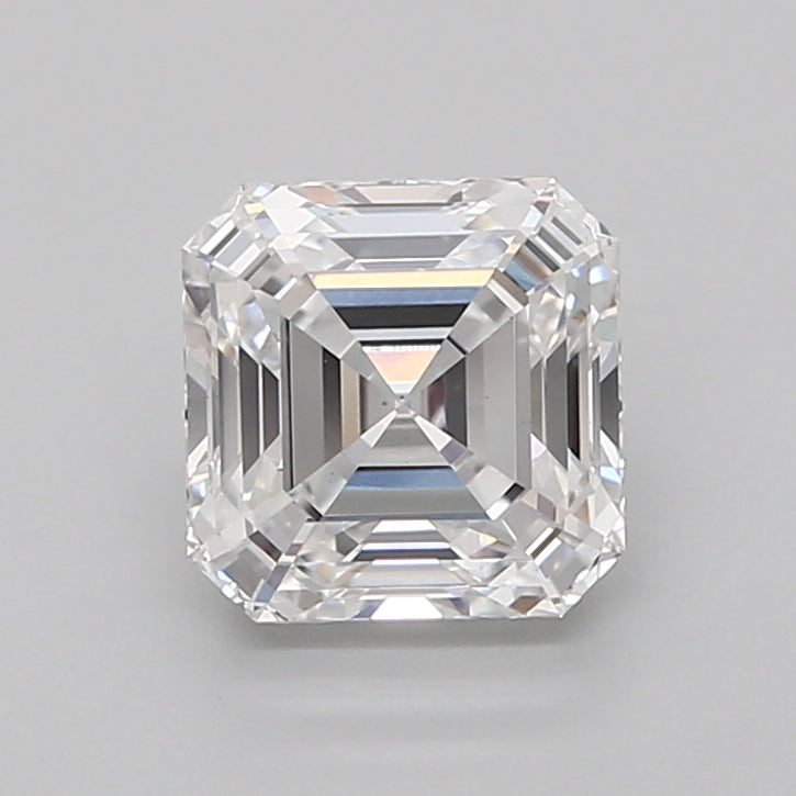 2.04 Carat Asscher Shaped, Ideal Cut, D Color, VS1 Clarity, IGI Certified Lab Grown Diamond