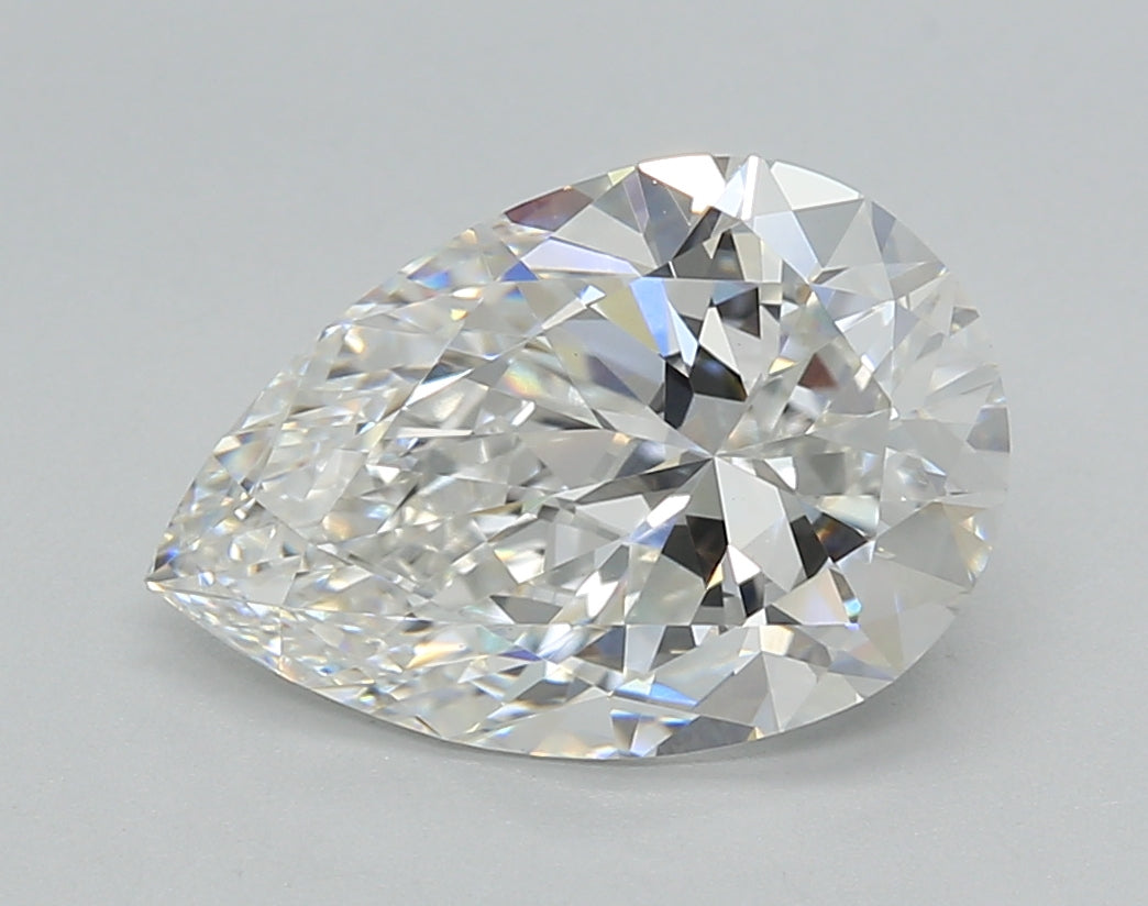 3.00 Carat Pear Shaped, Ideal Cut, F Color, VVS2 Clarity, IGI Certified Lab Grown Diamond