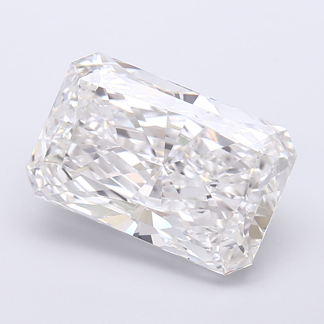 7.24 Carat Radiant Shaped, Very Good Cut, F Color, VS1 Clarity, IGI Certified Lab Grown Diamond