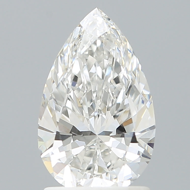 1.55 Carat Pear Shaped, Ideal Cut, F Color, VVS2 Clarity, IGI Certified Lab Grown Diamond