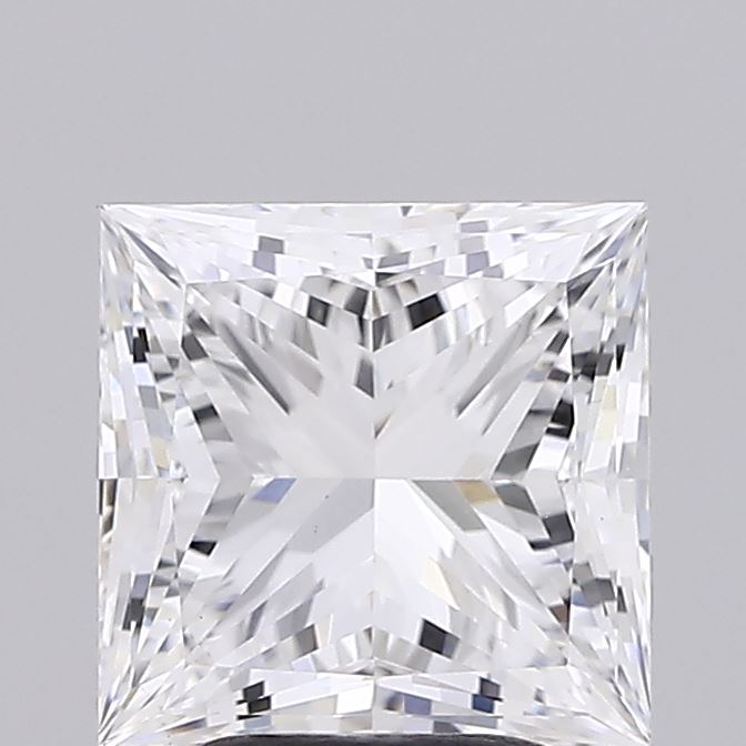 3.03 Carat Princess Shaped, Ideal Cut, D Color, VVS2 Clarity, IGI Certified Lab Grown Diamond