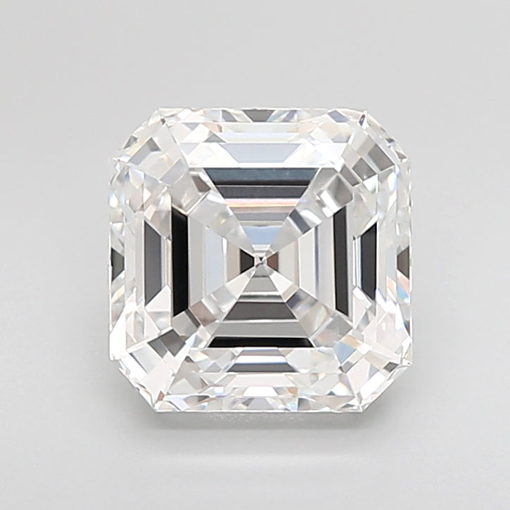 4.05 Carat Asscher Shaped, Ideal Cut, E Color, VVS2 Clarity, IGI Certified Lab Grown Diamond