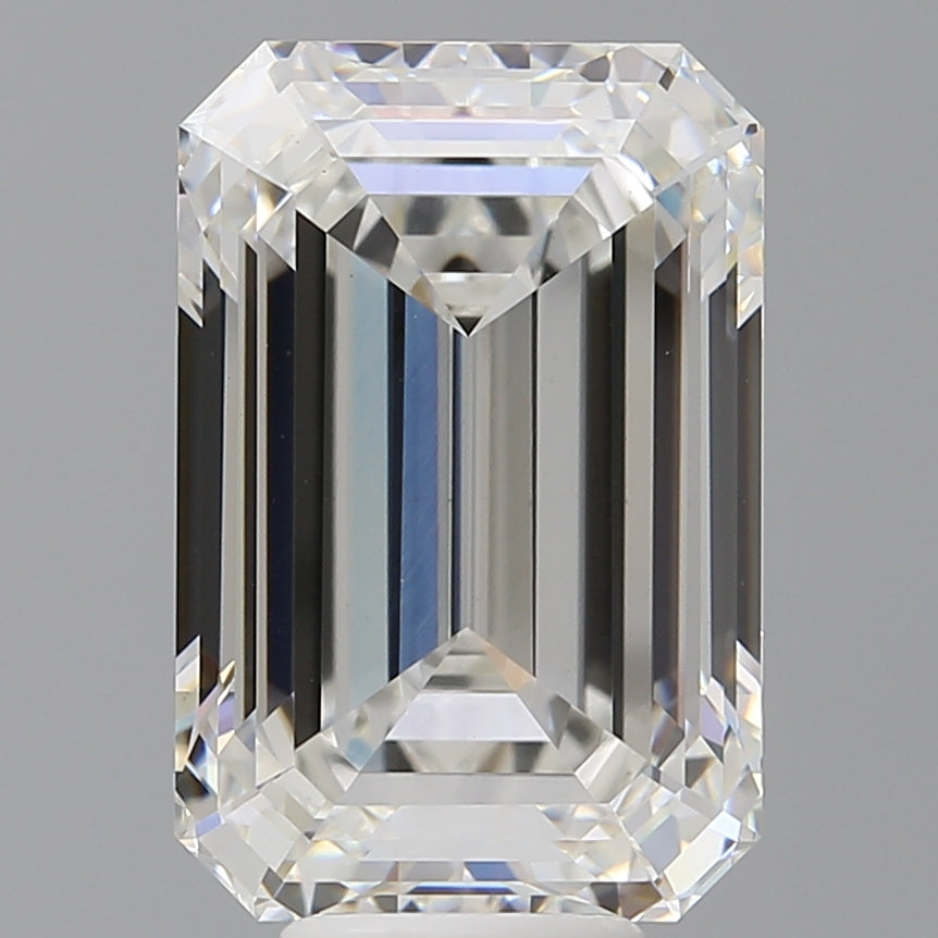 8.59 Carat Emerald Shaped, Ideal Cut, F Color, VVS2 Clarity, IGI Certified Lab Grown Diamond