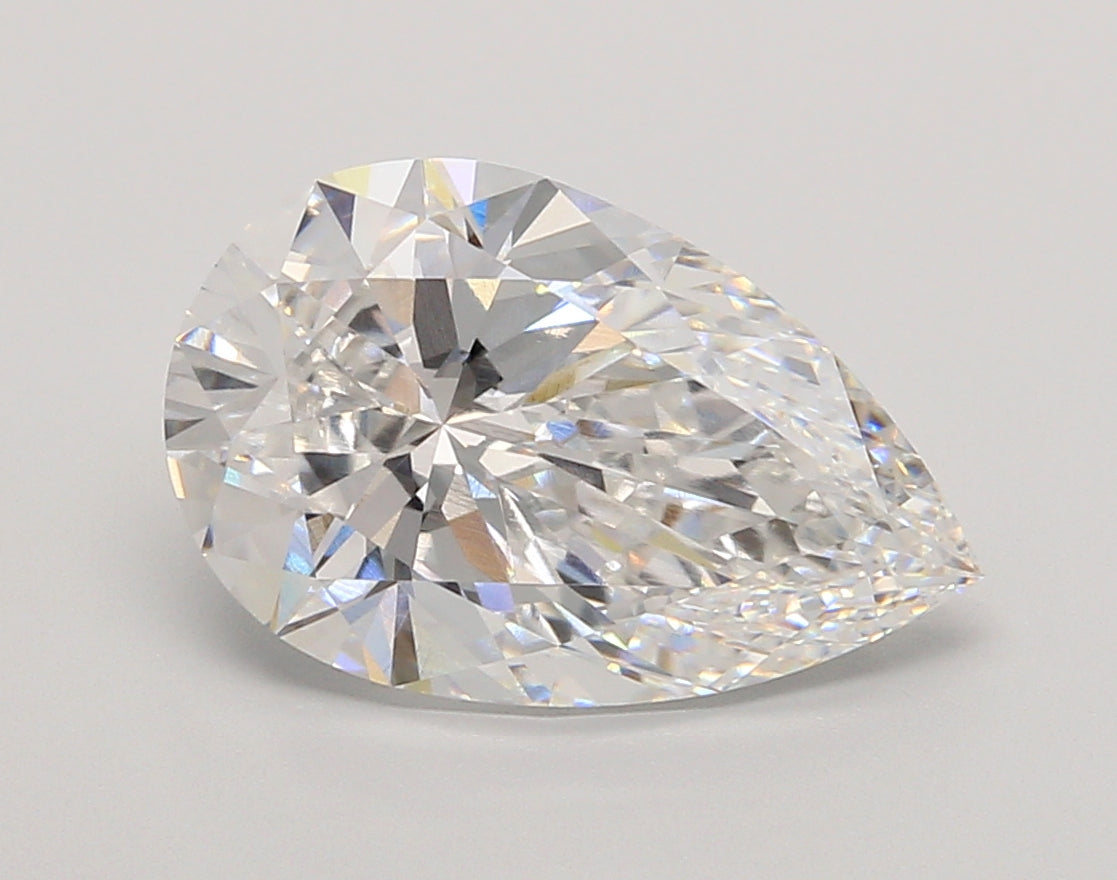4.07 Carat Pear Shaped, Ideal Cut, E Color, VVS2 Clarity, IGI Certified Lab Grown Diamond