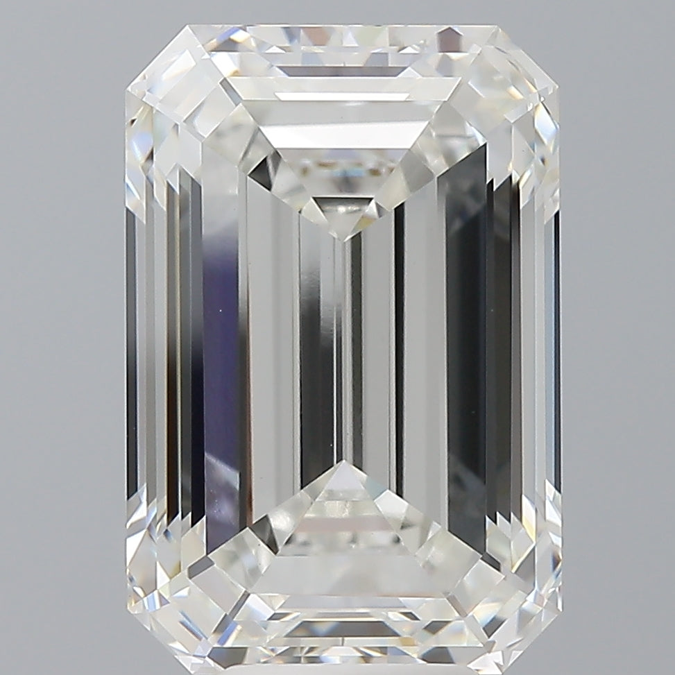 8.56 Carat Emerald Shaped, Ideal Cut, F Color, VVS2 Clarity, IGI Certified Lab Grown Diamond