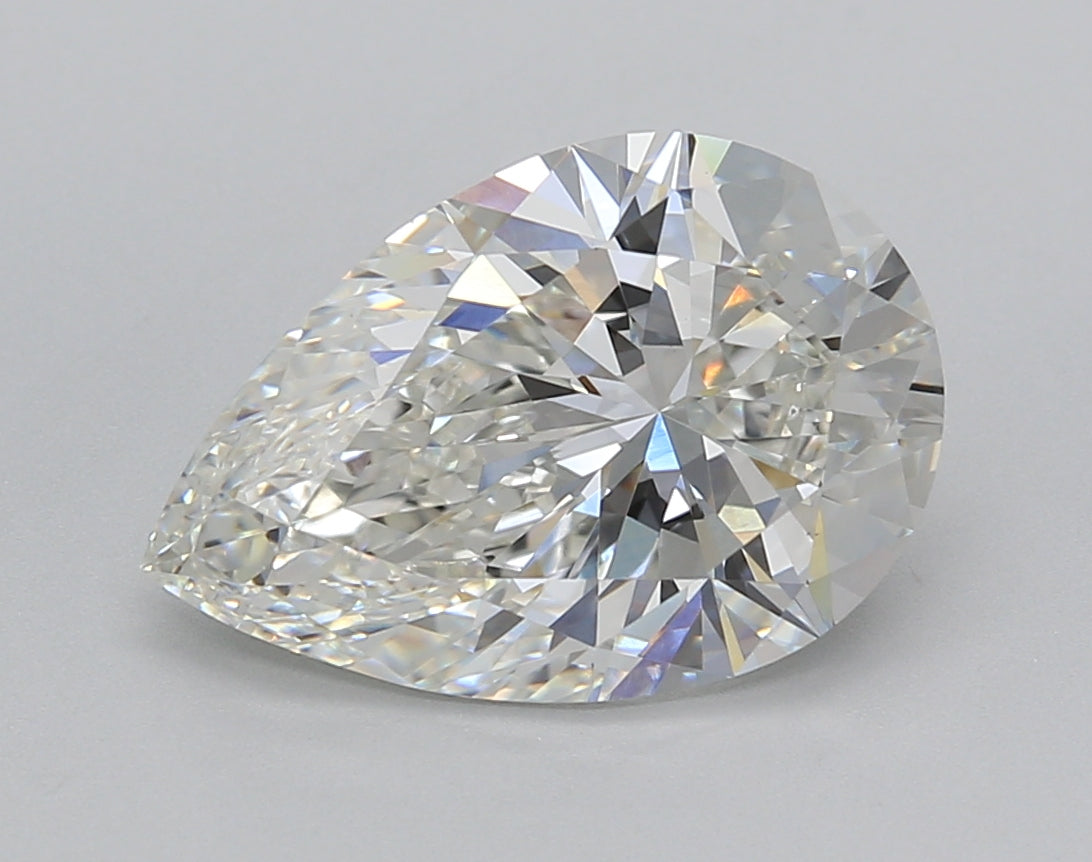 3.51 Carat Pear Shaped, Excellent Cut, F Color, VVS2 Clarity, IGI Certified Lab Grown Diamond