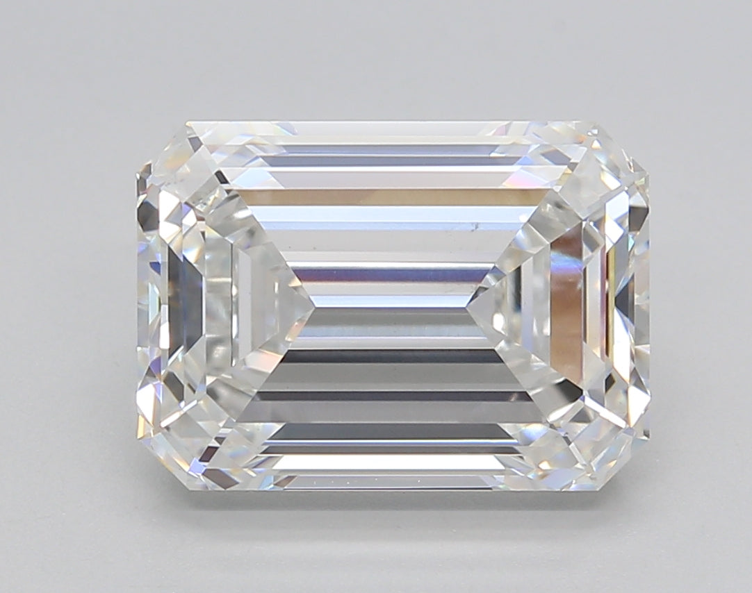 5.02 Carat Emerald Shaped, Ideal Cut, F Color, VS1 Clarity, GIA Certified Lab Grown Diamond