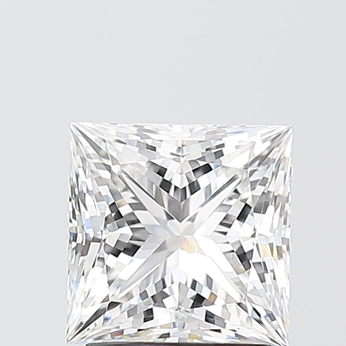 2.10 Carat Princess Shaped, Ideal Cut, E Color, VS1 Clarity, IGI Certified Lab Grown Diamond