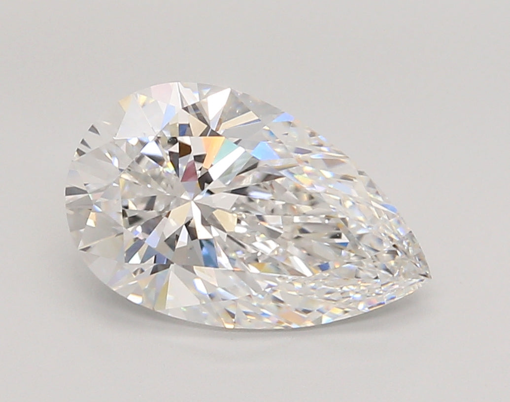 3.05 Carat Pear Shaped, Ideal Cut, D Color, VVS1 Clarity, IGI Certified Lab Grown Diamond