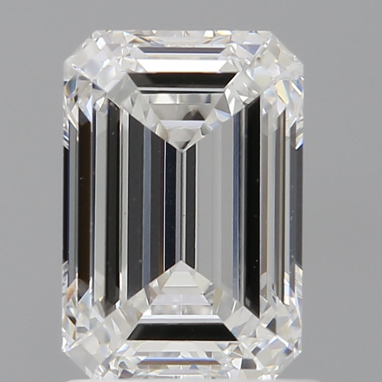 1.59 Carat Emerald Shaped, Ideal Cut, D Color, VVS2 Clarity, IGI Certified Lab Grown Diamond