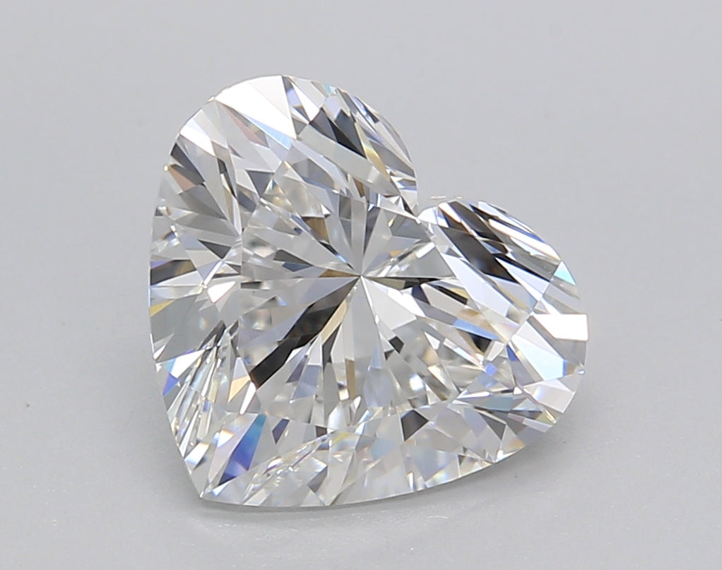 3.02 Carat Heart Shaped, Ideal Cut, D Color, VVS2 Clarity, IGI Certified Lab Grown Diamond