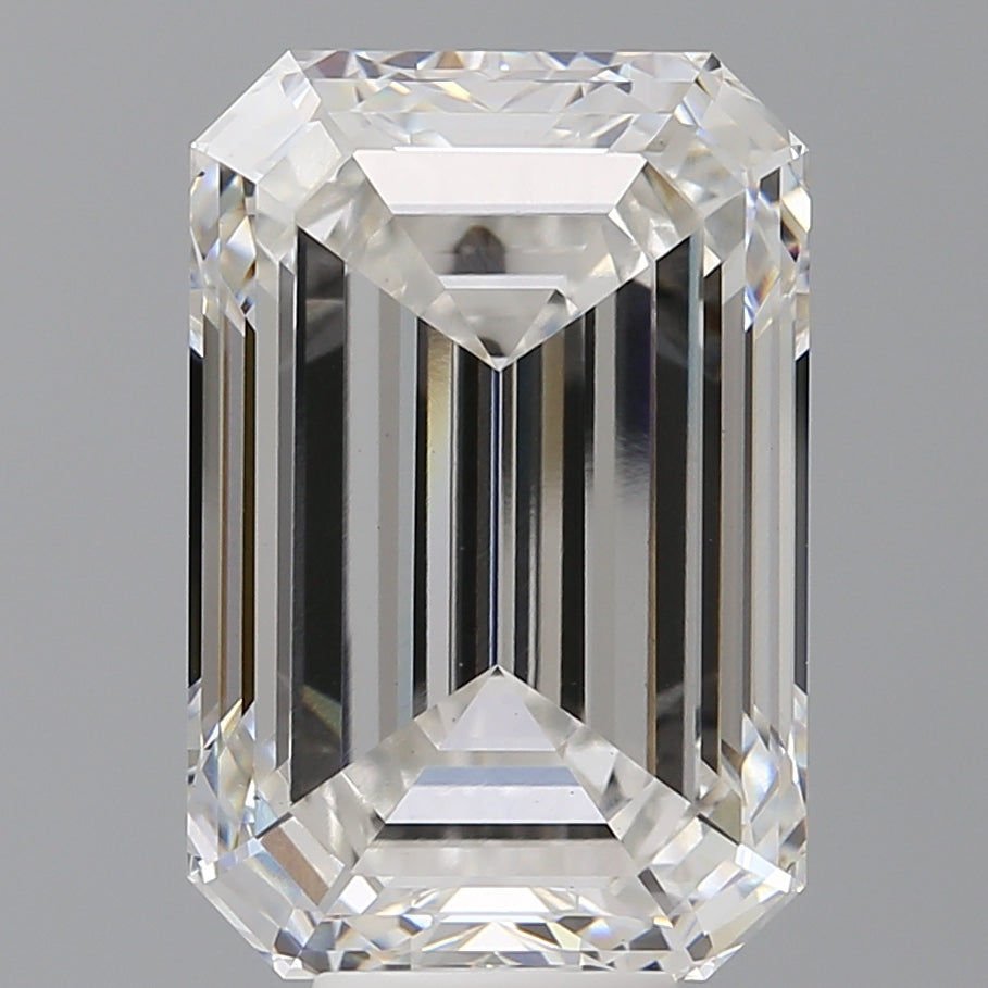 10.42 Carat Emerald Shaped, Ideal Cut, F Color, VVS2 Clarity, IGI Certified Lab Grown Diamond