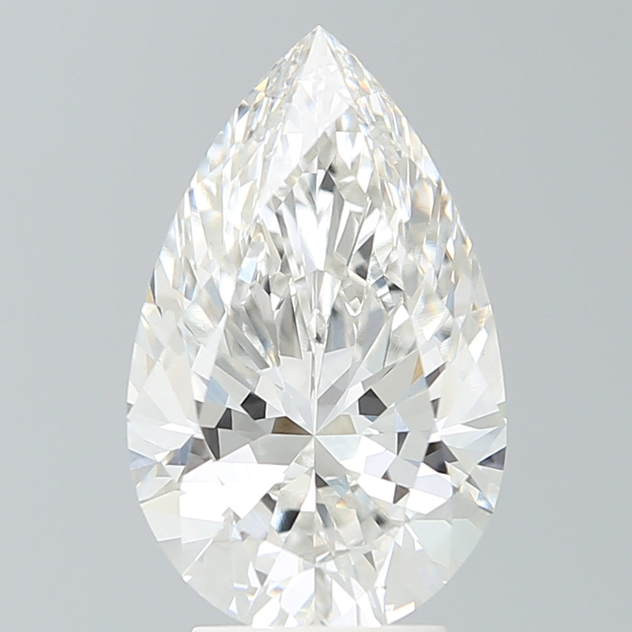 3.99 Carat Pear Shaped, Ideal Cut, F Color, VS1 Clarity, IGI Certified Lab Grown Diamond