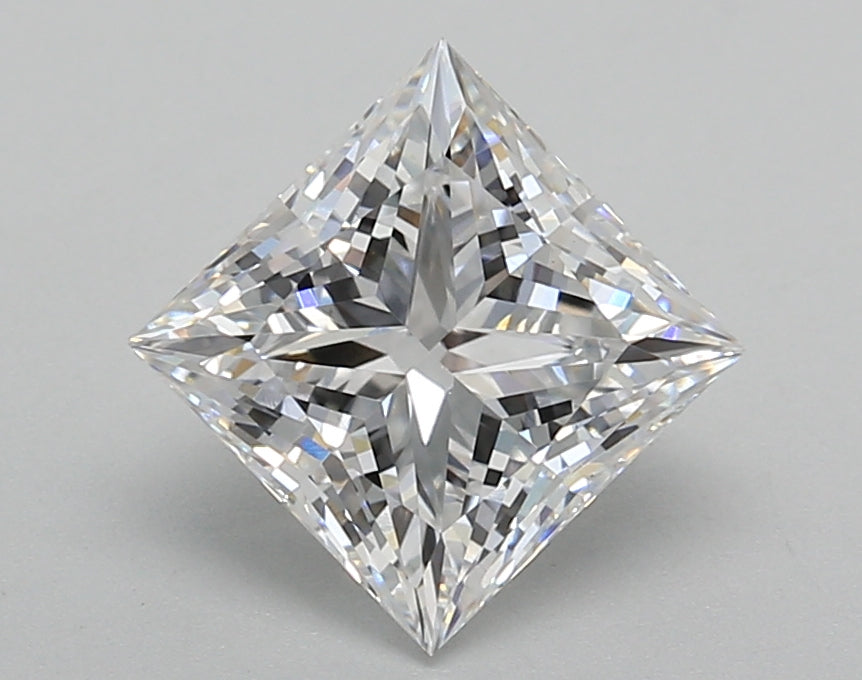 2.02 Carat Princess Shaped, Excellent Cut, D Color, VS1 Clarity, IGI Certified Lab Grown Diamond