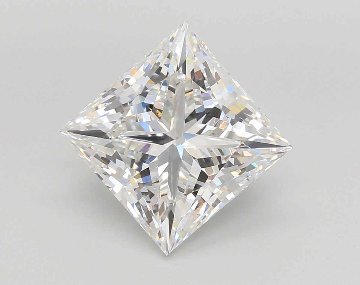 5.07 Carat Princess Shaped, Ideal Cut, E Color, VS1 Clarity, IGI Certified Lab Grown Diamond