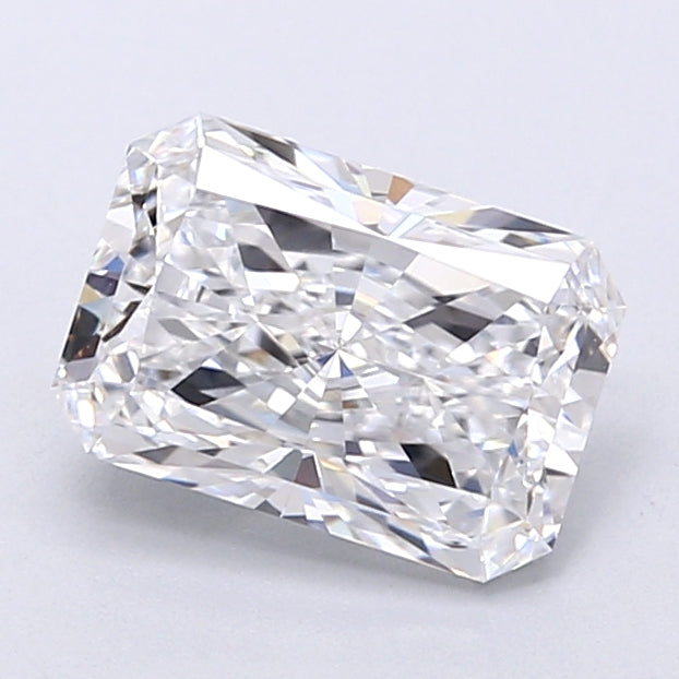 1.51 Carat Radiant Shaped, Very Good Cut, D Color, VVS2 Clarity, IGI Certified Lab Grown Diamond