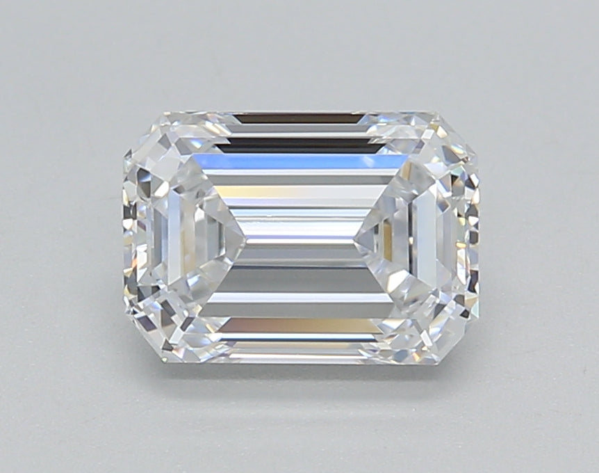 1.52 Carat Emerald Shaped, Excellent Cut, D Color, VVS2 Clarity, IGI Certified Lab Grown Diamond