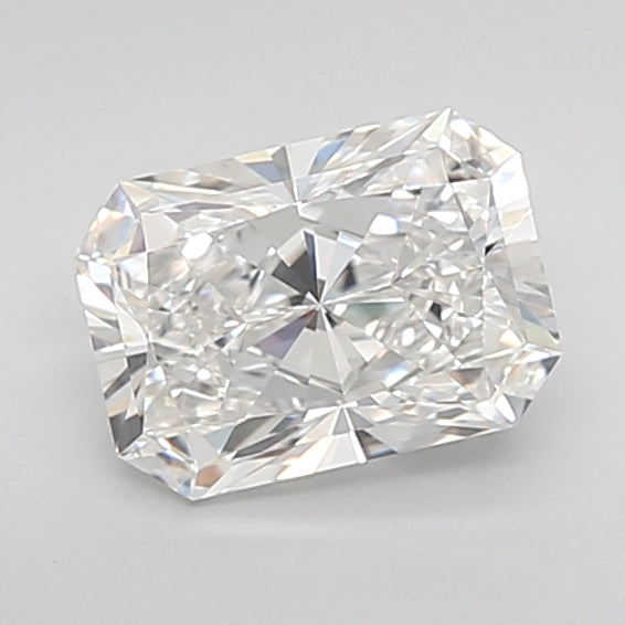 1.50 Carat Radiant Shaped, Excellent Cut, E Color, VVS2 Clarity, IGI Certified Lab Grown Diamond