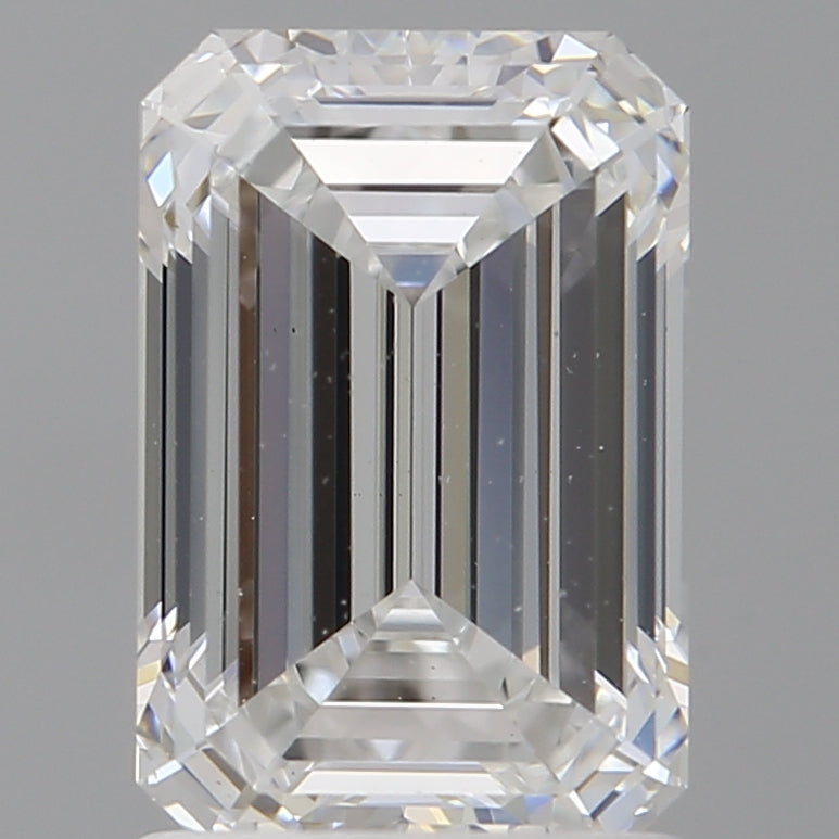 1.59 Carat Emerald Shaped, Ideal Cut, E Color, VVS2 Clarity, IGI Certified Lab Grown Diamond
