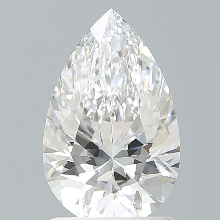 1.58 Carat Pear Shaped, Excellent Cut, E Color, VVS2 Clarity, IGI Certified Lab Grown Diamond