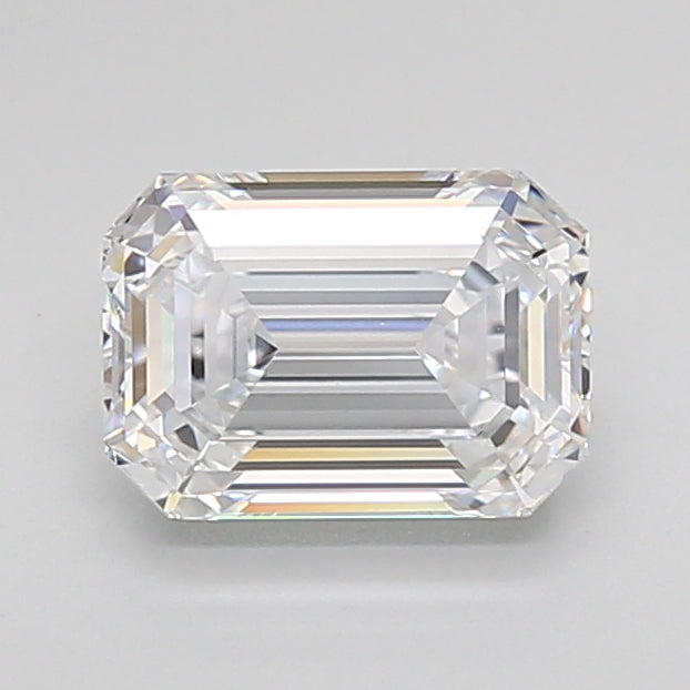 1.54 Carat Emerald Shaped, Ideal Cut, D Color, VS1 Clarity, IGI Certified Lab Grown Diamond