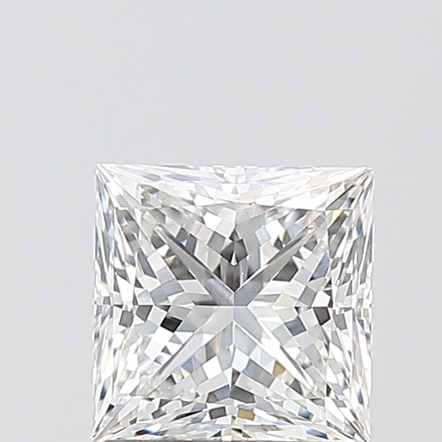 1.52 Carat Princess Shaped, Ideal Cut, E Color, VVS2 Clarity, IGI Certified Lab Grown Diamond