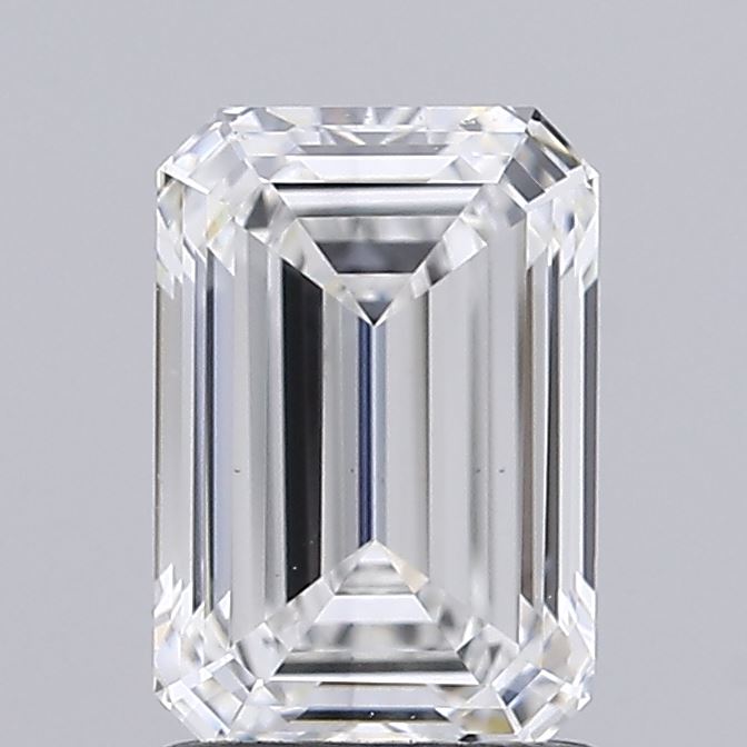 1.52 Carat Emerald Shaped, Ideal Cut, E Color, VS2 Clarity, IGI Certified Lab Grown Diamond
