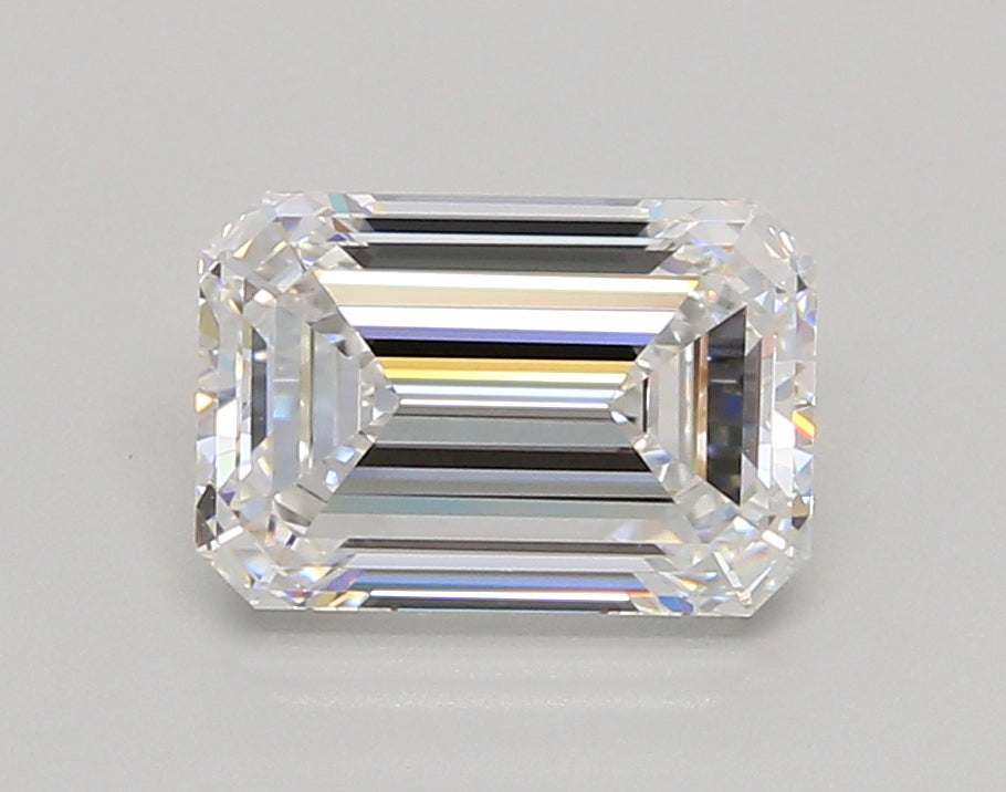 2.53 Carat Emerald Shaped, Ideal Cut, E Color, VVS2 Clarity, IGI Certified Lab Grown Diamond
