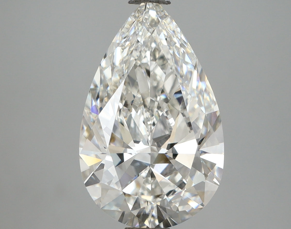 3.76 Carat Pear Shaped, Ideal Cut, F Color, VVS2 Clarity, IGI Certified Lab Grown Diamond