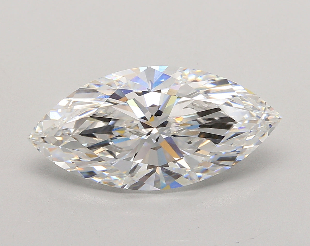 5.05 Carat Marquise Shaped, Ideal Cut, E Color, VVS1 Clarity, IGI Certified Lab Grown Diamond